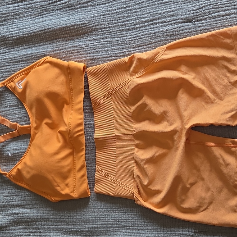 Oner Active Women's Athletic Shorts and Sports Bra - Orange
